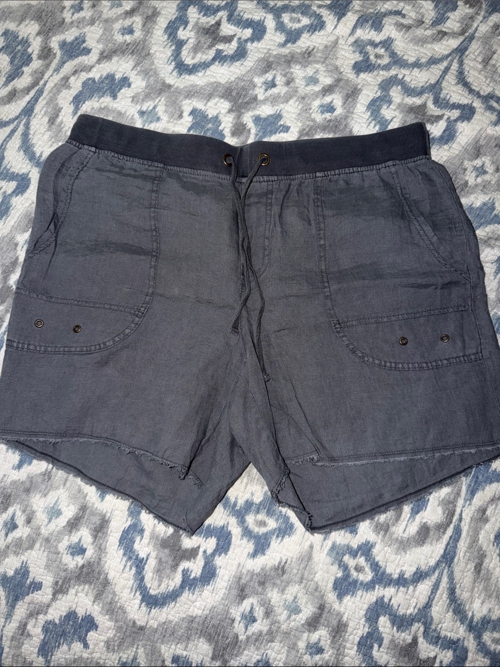 XCVI Womens Slate Drawstring Hybrid Shorts